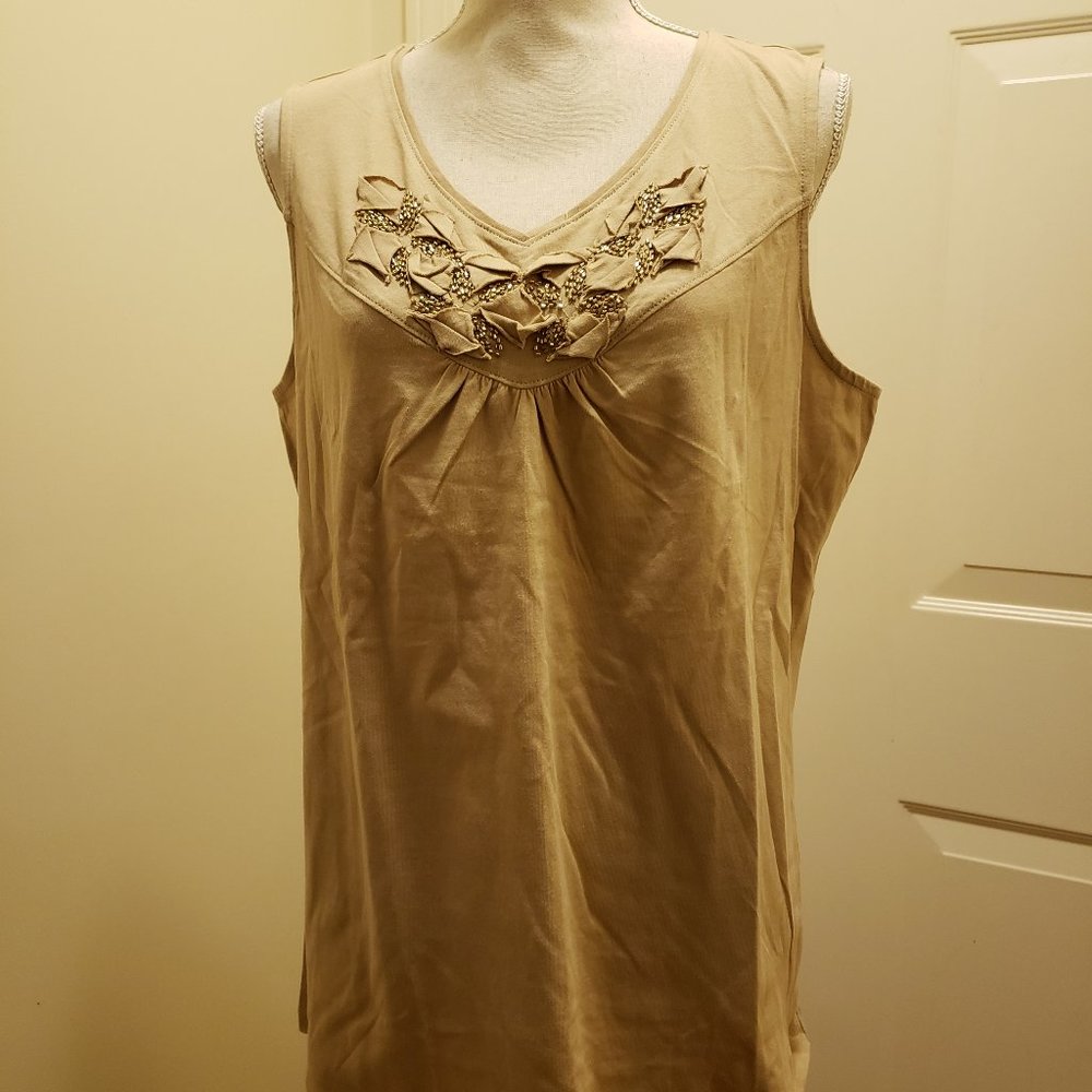 NwithoutT  Coldwater Creek Beaded Origami Tank